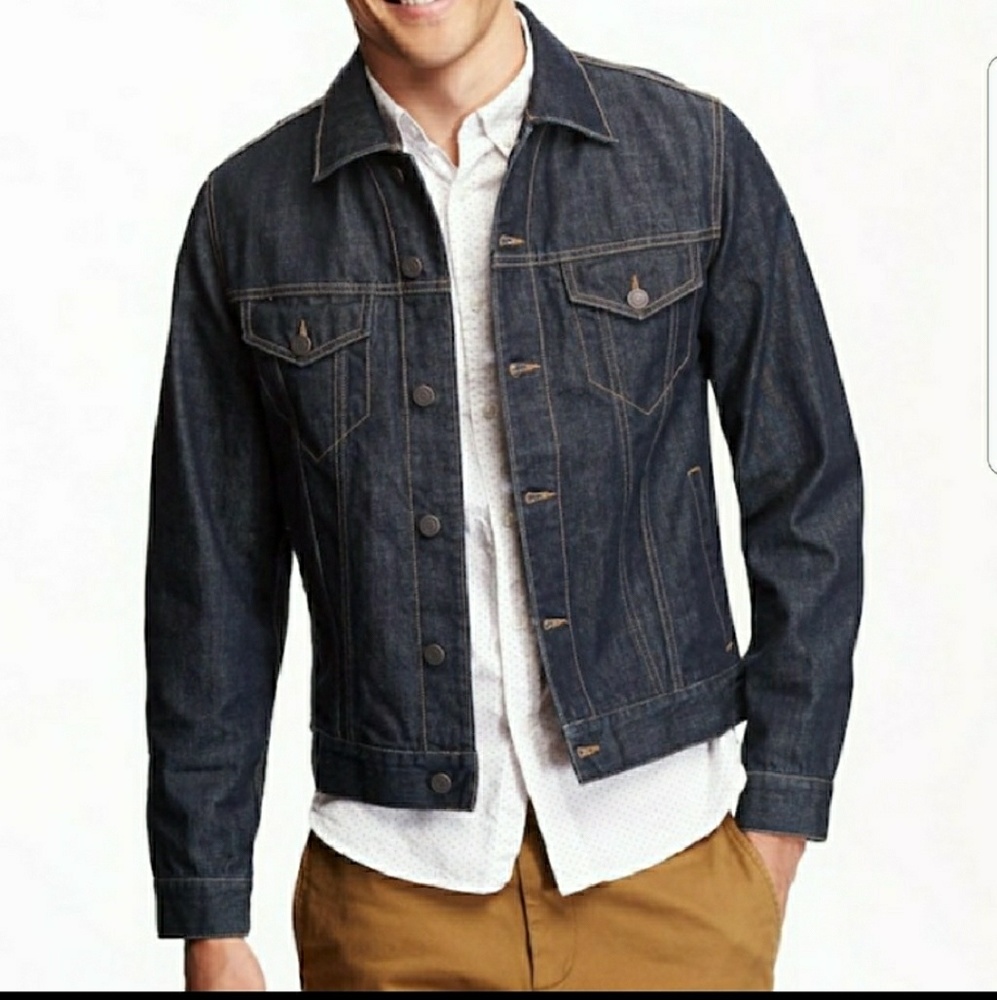 Denim Trucker Jacket - Dark Rinse - Sz Large